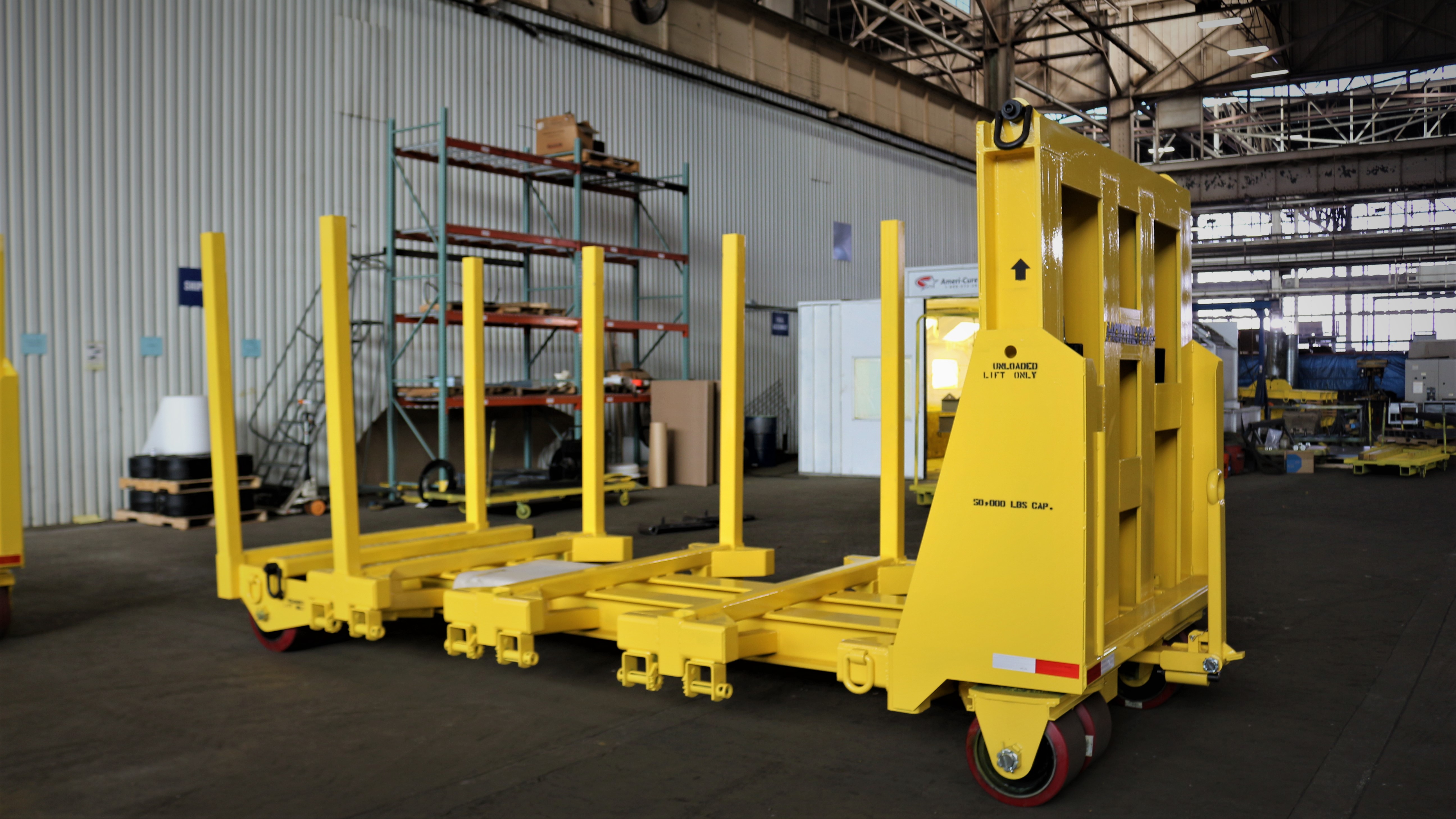 xt3346 - hamilton caster scrap trailer, two wheel autosteer, 50,000 lbs